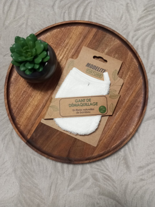 Gant démaquillant en fibre naturelle de bambou