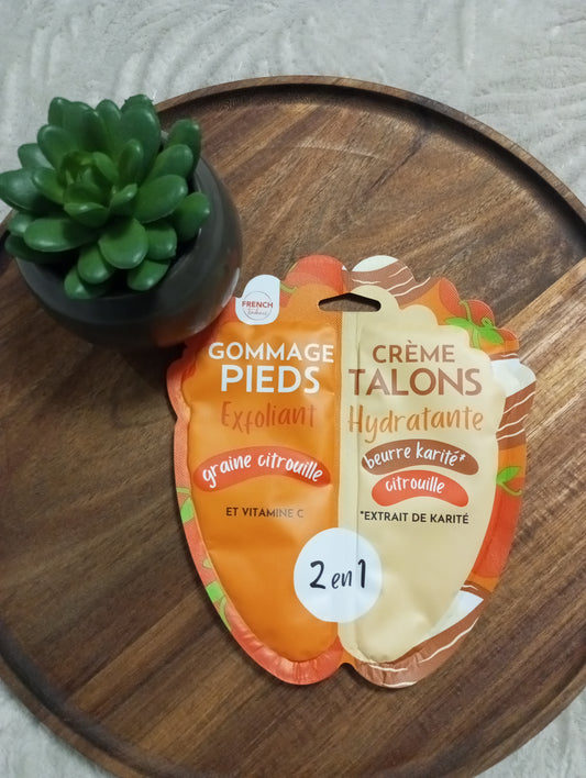 Duo Gommage & crème hydratante - Pieds - Graines de citrouille et beurre de Karité